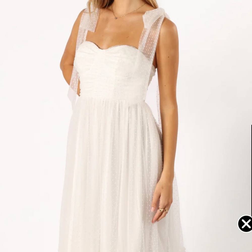 Petal & Pup White Strapless Dress